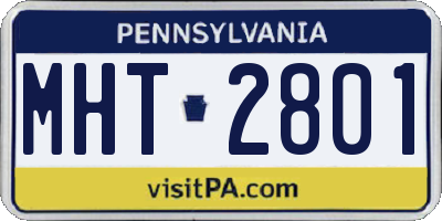 PA license plate MHT2801