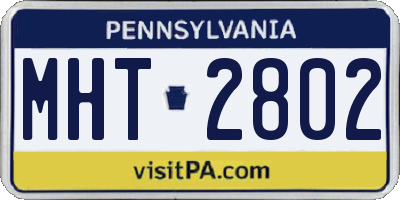 PA license plate MHT2802
