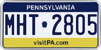 PA license plate MHT2805