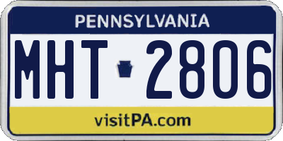 PA license plate MHT2806