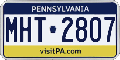 PA license plate MHT2807