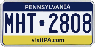 PA license plate MHT2808