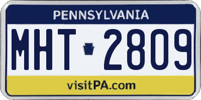 PA license plate MHT2809