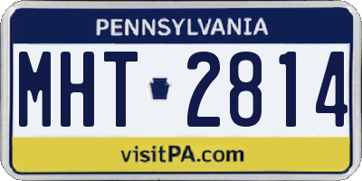 PA license plate MHT2814