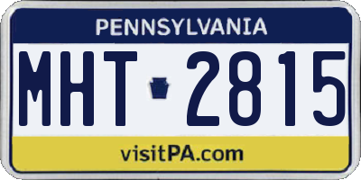 PA license plate MHT2815