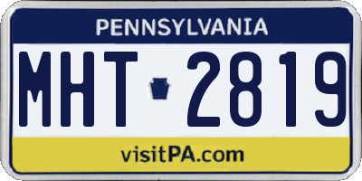 PA license plate MHT2819