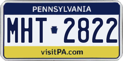 PA license plate MHT2822