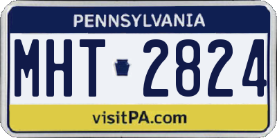 PA license plate MHT2824