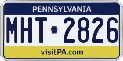 PA license plate MHT2826