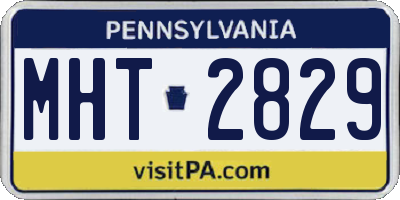PA license plate MHT2829