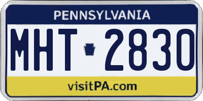 PA license plate MHT2830