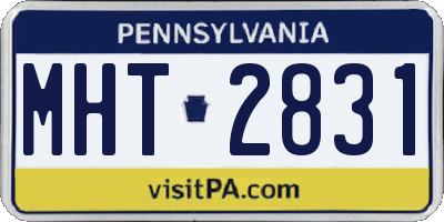PA license plate MHT2831