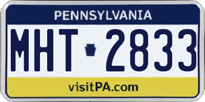 PA license plate MHT2833