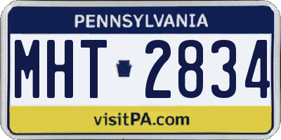 PA license plate MHT2834