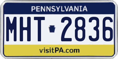 PA license plate MHT2836