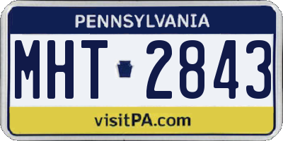 PA license plate MHT2843