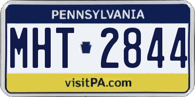 PA license plate MHT2844