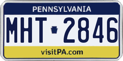 PA license plate MHT2846
