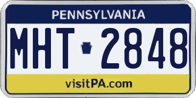 PA license plate MHT2848