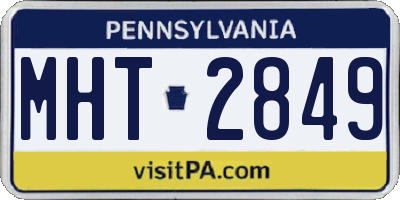 PA license plate MHT2849