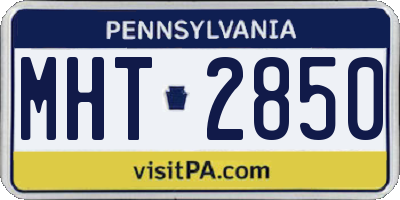 PA license plate MHT2850