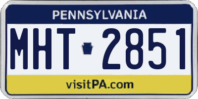 PA license plate MHT2851