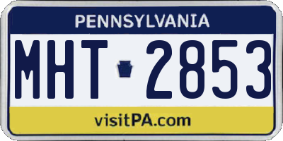 PA license plate MHT2853