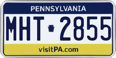 PA license plate MHT2855