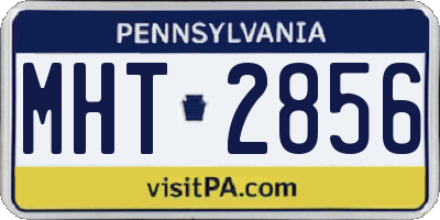 PA license plate MHT2856