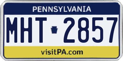 PA license plate MHT2857