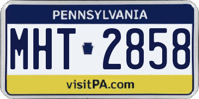PA license plate MHT2858