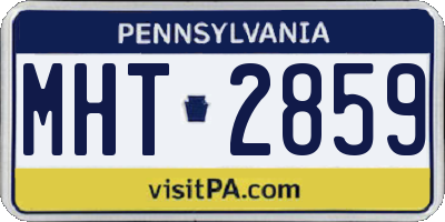 PA license plate MHT2859