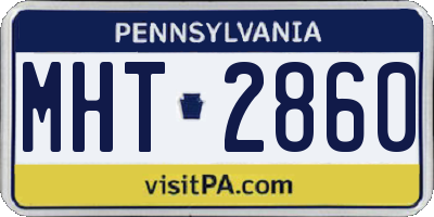 PA license plate MHT2860