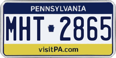 PA license plate MHT2865