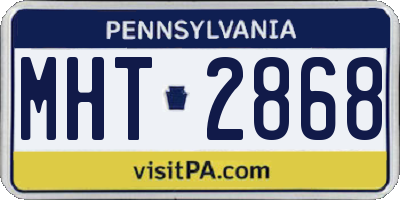 PA license plate MHT2868