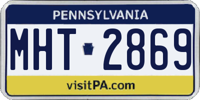 PA license plate MHT2869