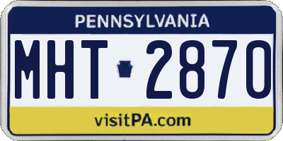 PA license plate MHT2870