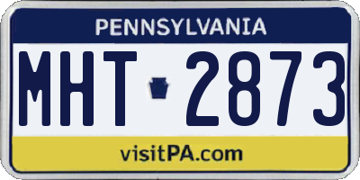 PA license plate MHT2873