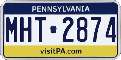 PA license plate MHT2874