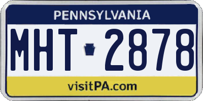 PA license plate MHT2878