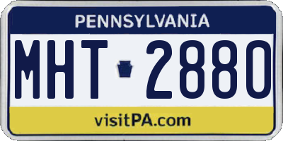 PA license plate MHT2880