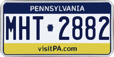 PA license plate MHT2882