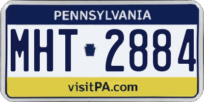 PA license plate MHT2884