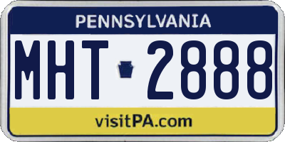 PA license plate MHT2888