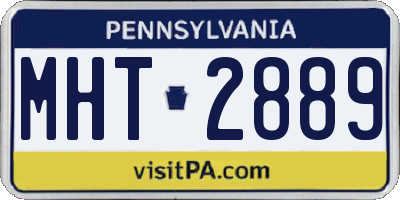 PA license plate MHT2889