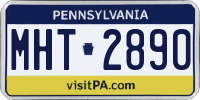 PA license plate MHT2890