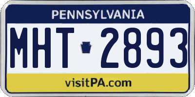 PA license plate MHT2893
