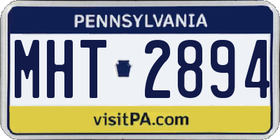 PA license plate MHT2894