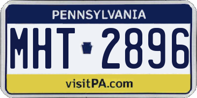 PA license plate MHT2896