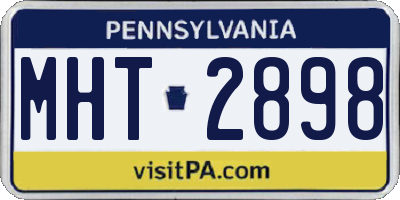 PA license plate MHT2898